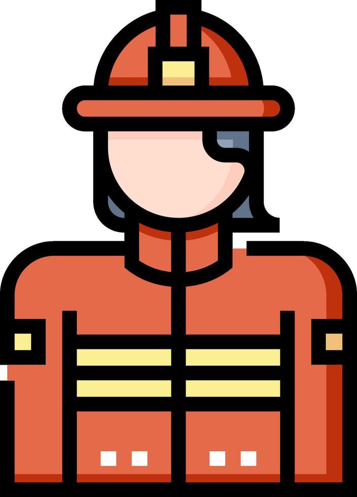 Fireman icon with a hat and a red uniform vector