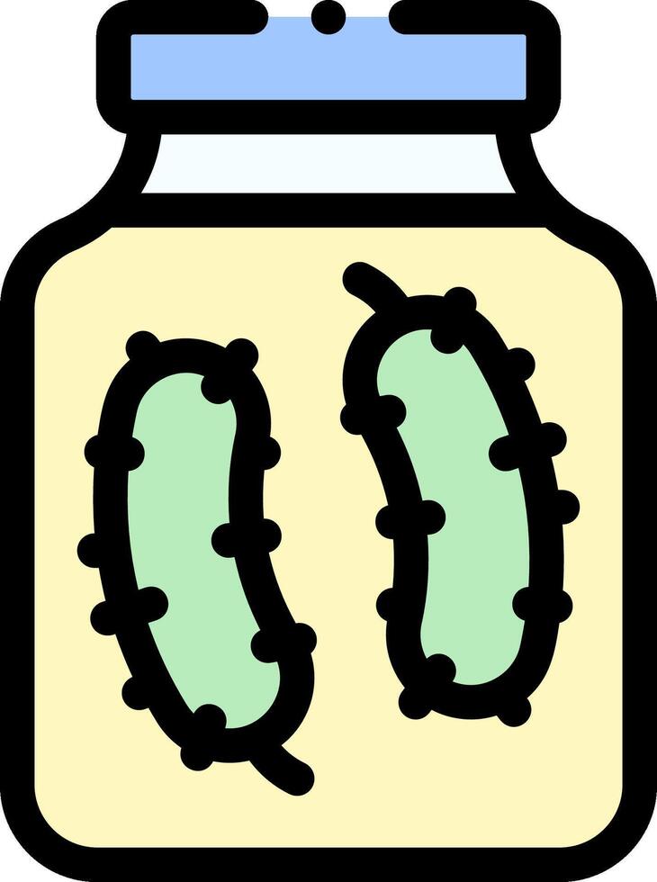 A jar with two cucumbers inside vector