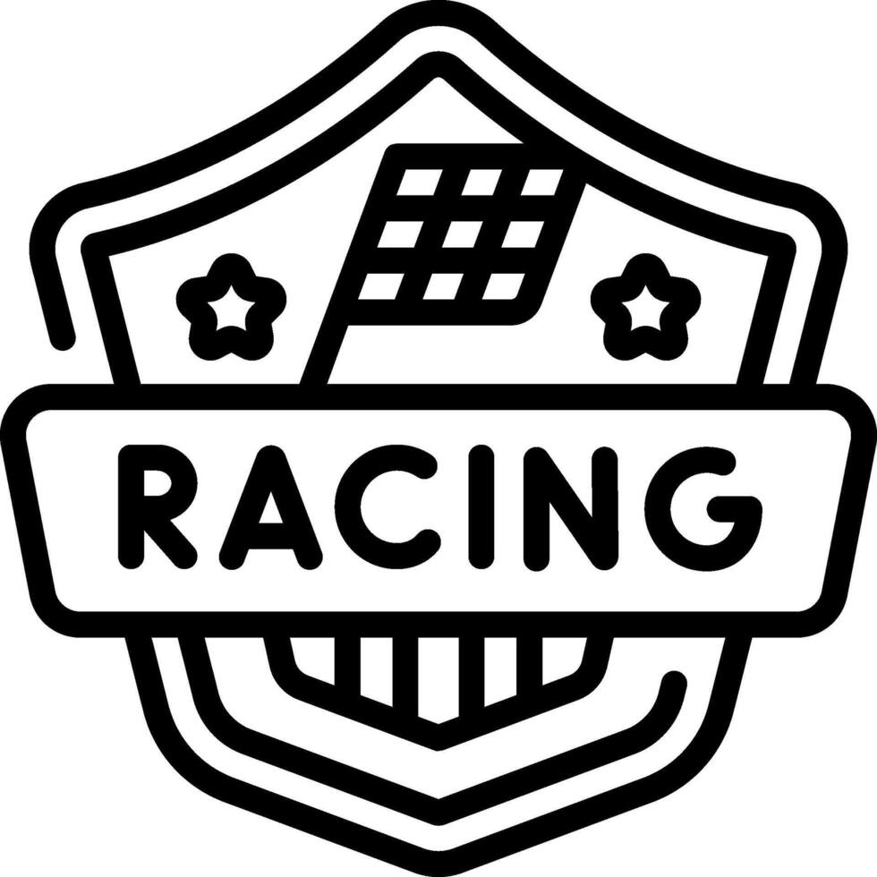 A racing logo with a shield and flag vector