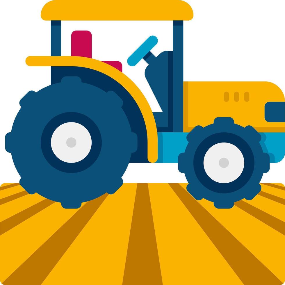 A tractor is driving on a field vector