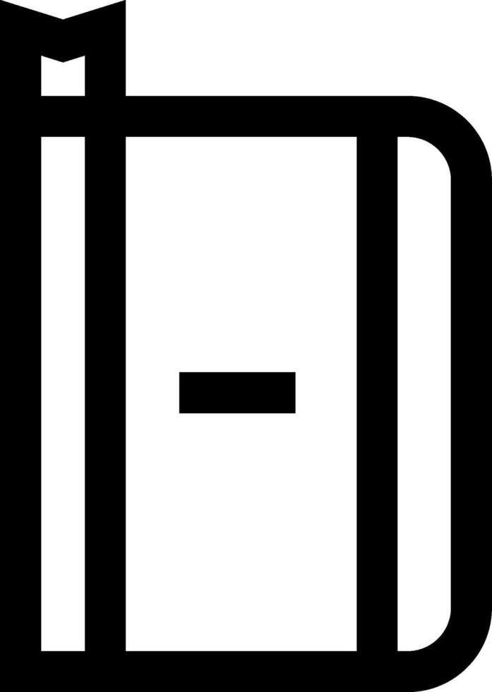 A black and white icon of a book vector