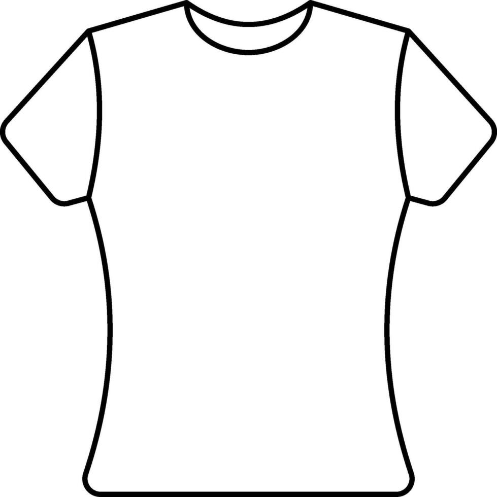 A t - shirt outline on a white background vector