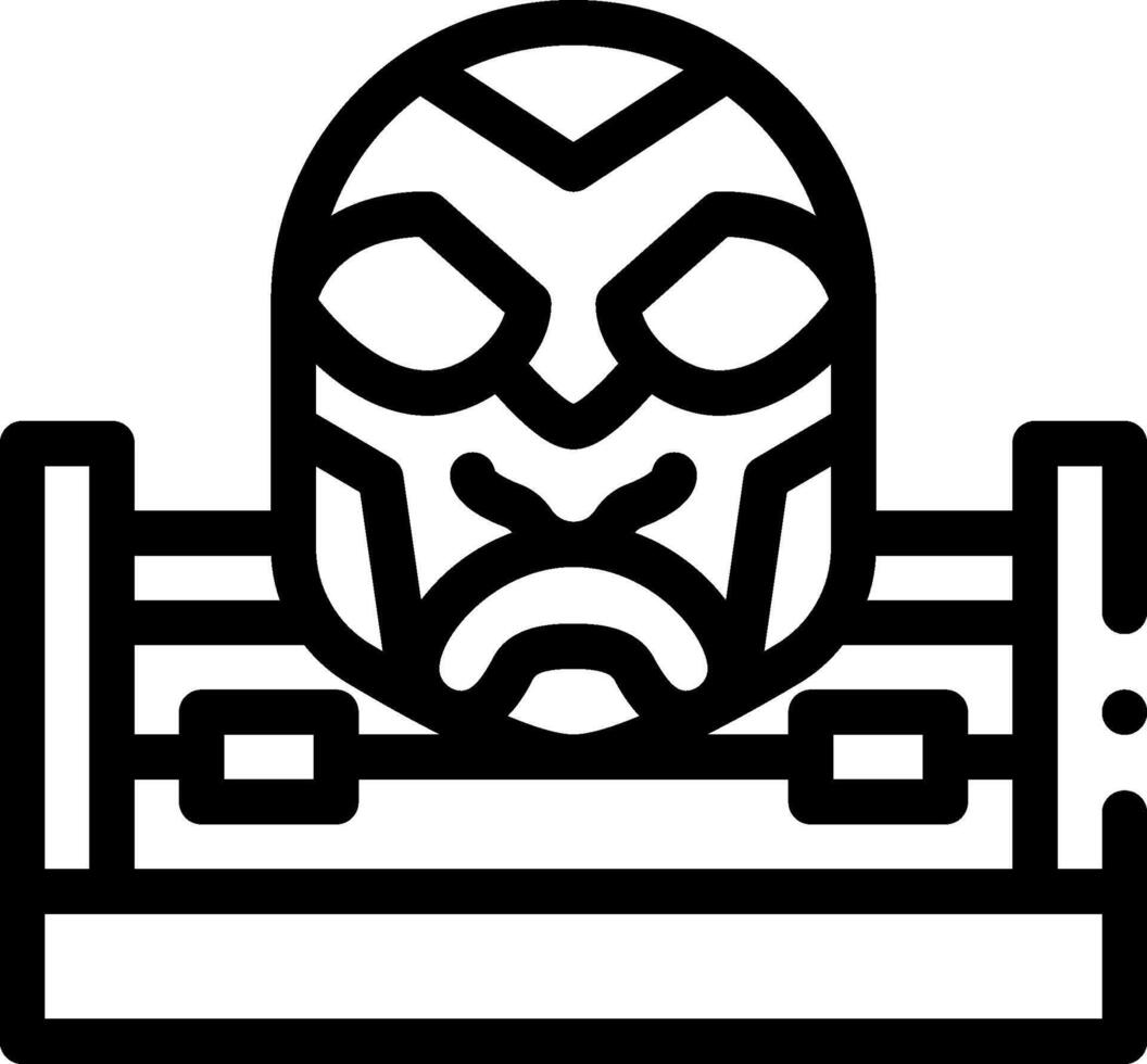 A black and white drawing of a man in a mask vector