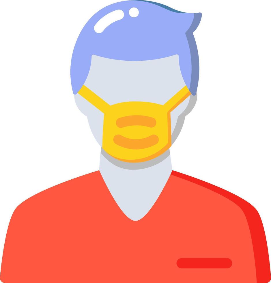 A man wearing a mask on his face vector