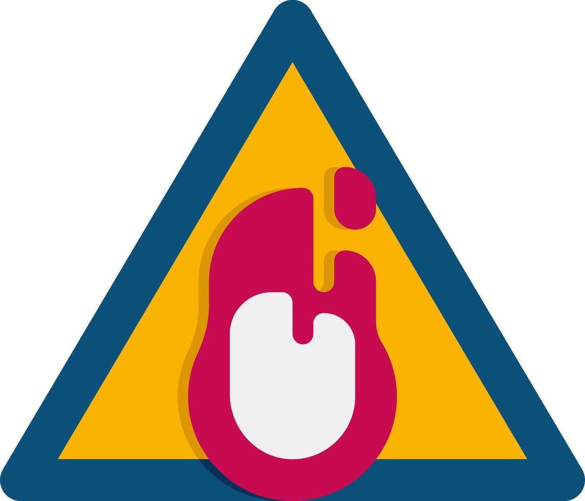 A warning sign with a mouse in the middle vector