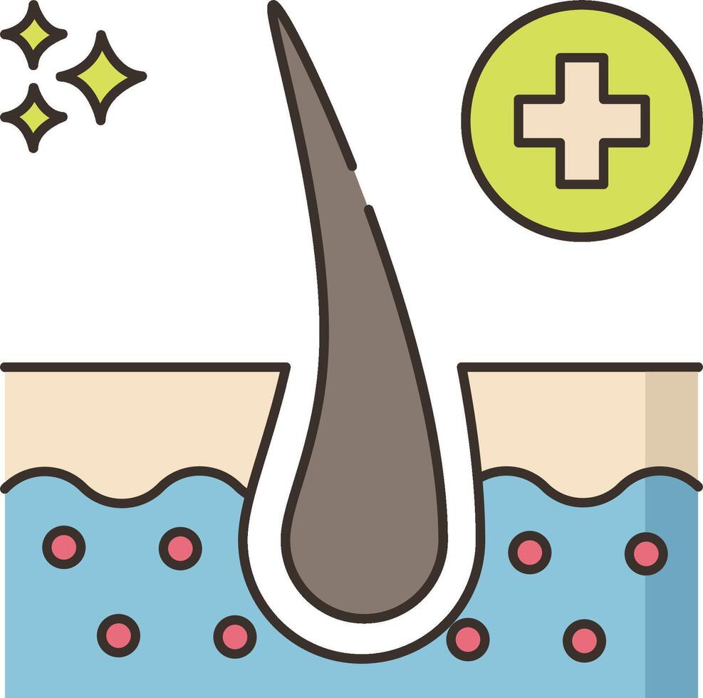 A hair is being cut into a piece of skin vector