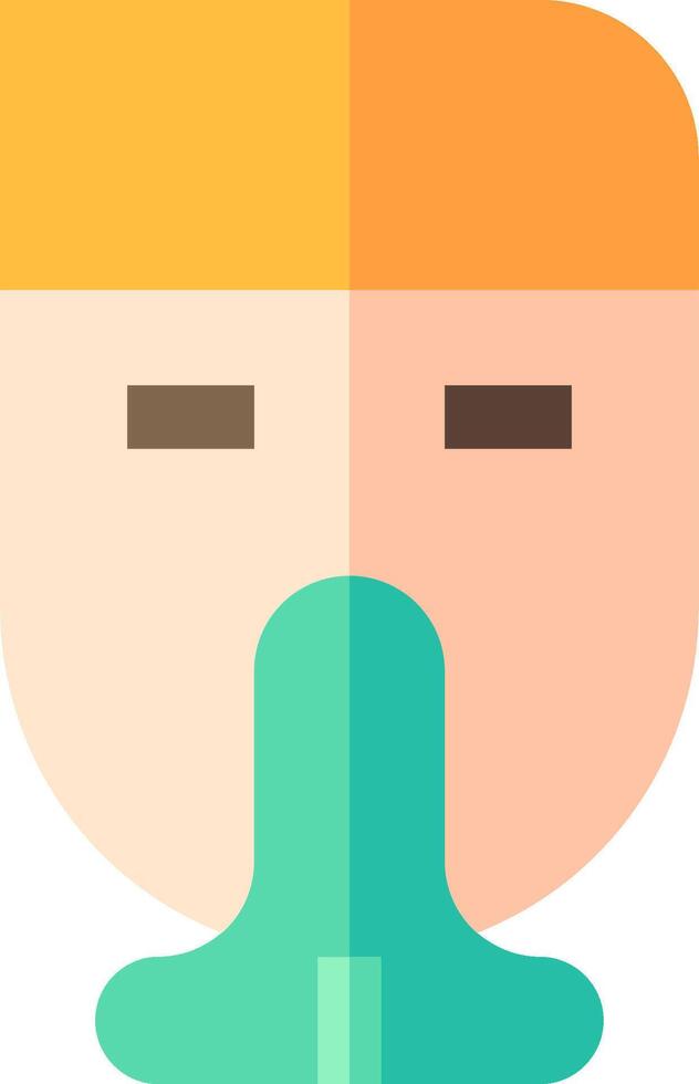 A cartoon man with a green nose vector