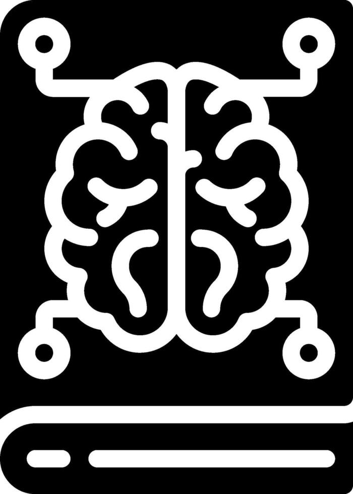 A black and white icon of a brain vector