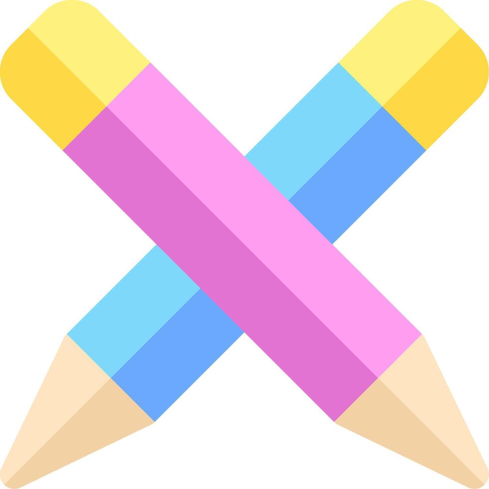 Two colored pencils on a white background vector
