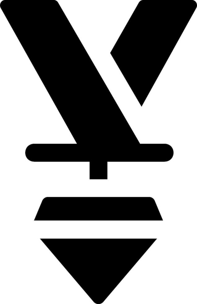 A black and white symbol of a y vector