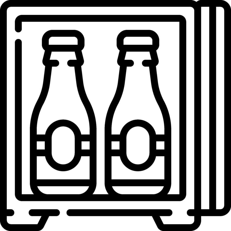 Two bottles of beer in a refrigerator icon vector