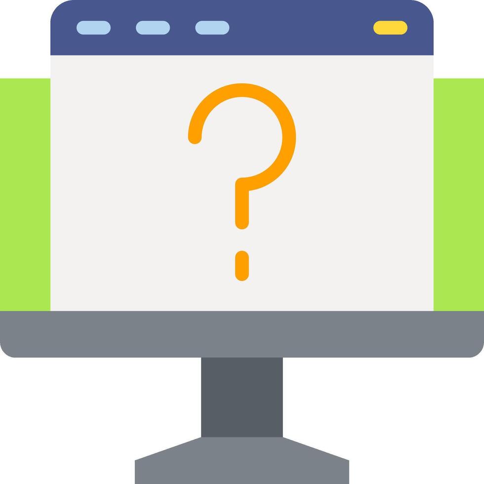 Question mark icon on computer screen vector
