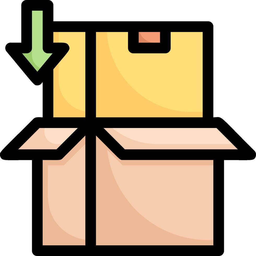 A box with an arrow pointing to the left vector