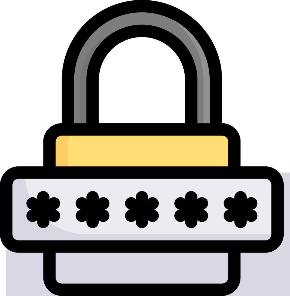 A lock with four keys on it vector