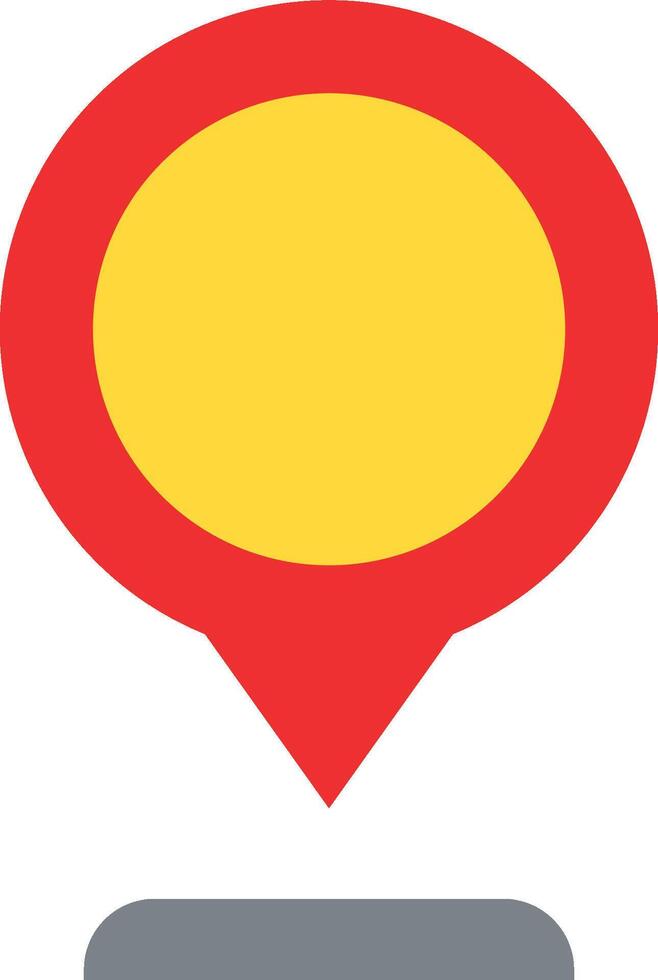 A red and yellow pin with a speech bubble vector