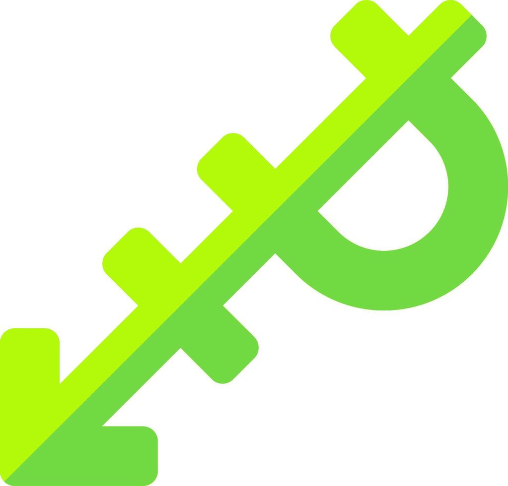 A green and yellow arrow pointing to the right vector