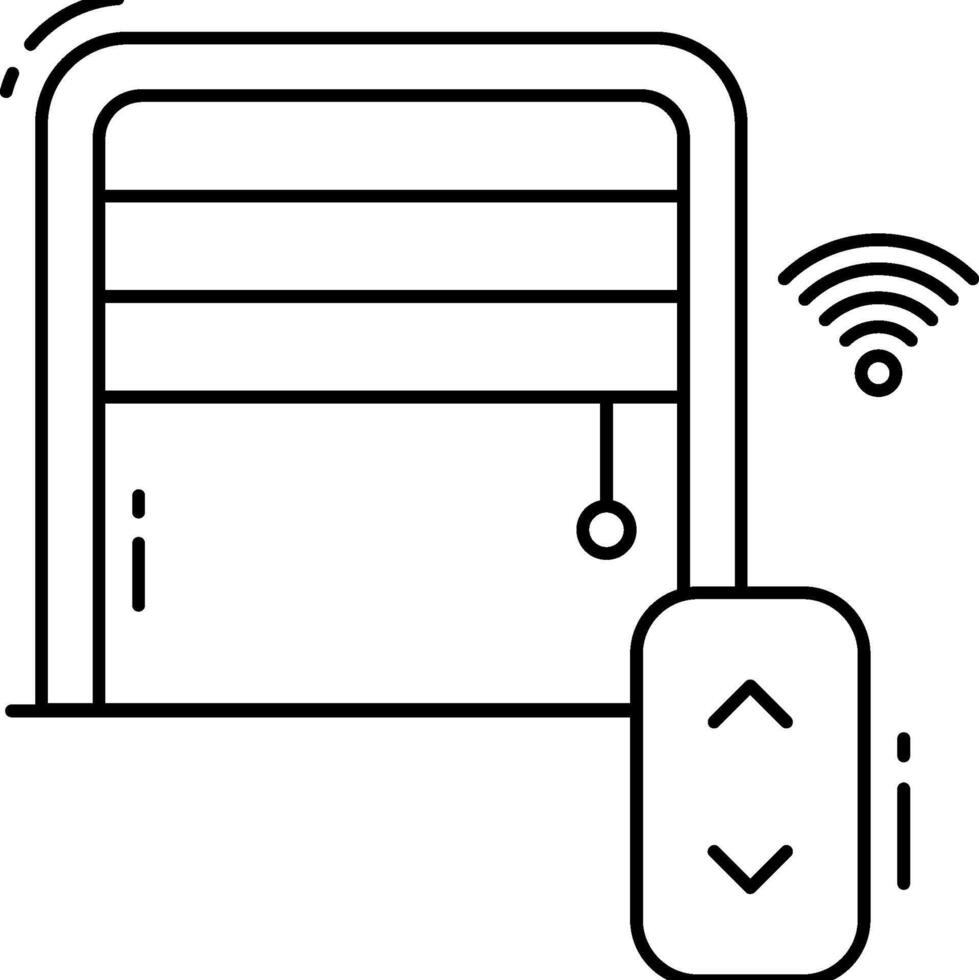 A remote control is connected to a door vector