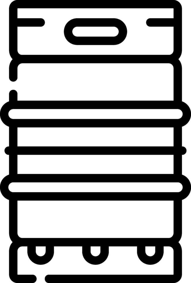 A black and white icon of a refrigerator vector