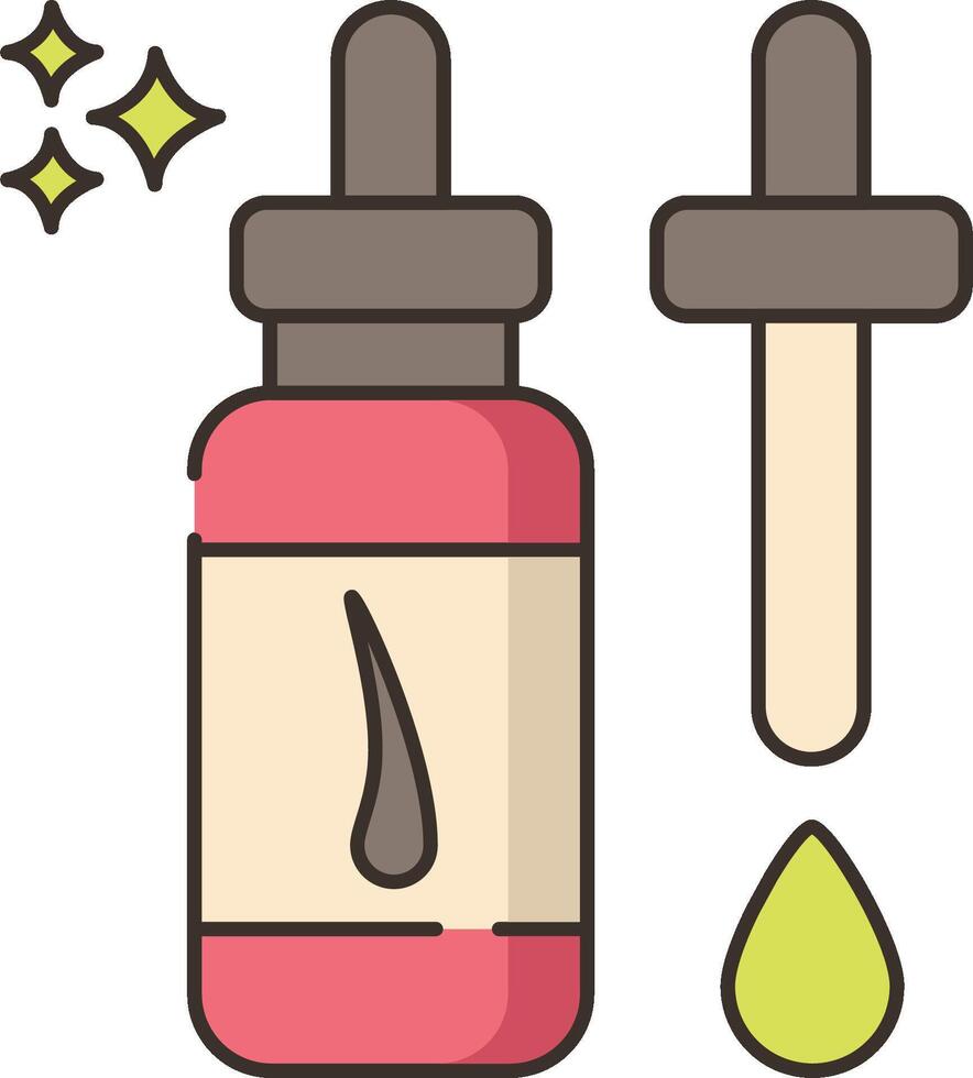 A bottle of liquid and a dropper with a drop of liquid vector