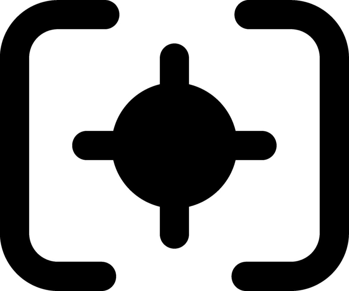 A black and white icon of a camera vector
