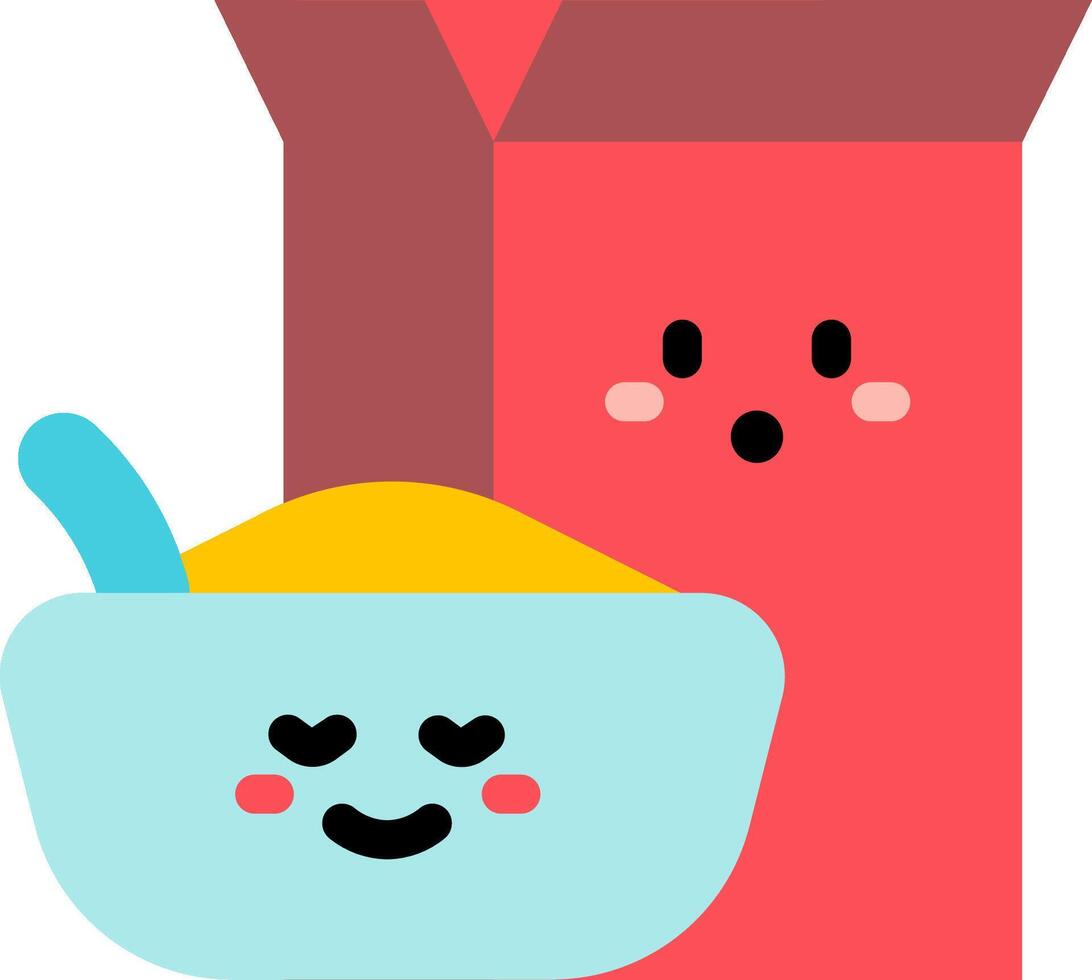 A bowl of cereal and a box of cereal vector