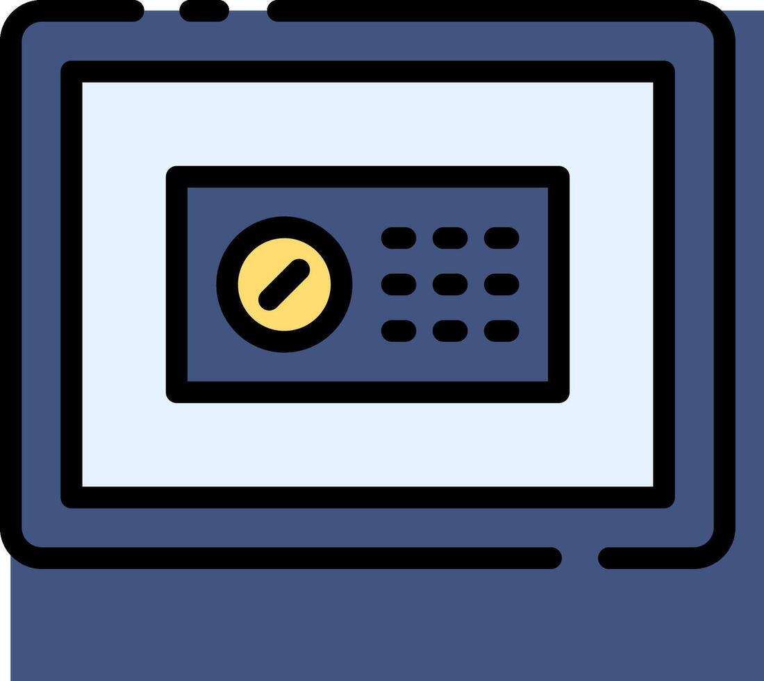 A computer monitor with a keyboard and a button vector