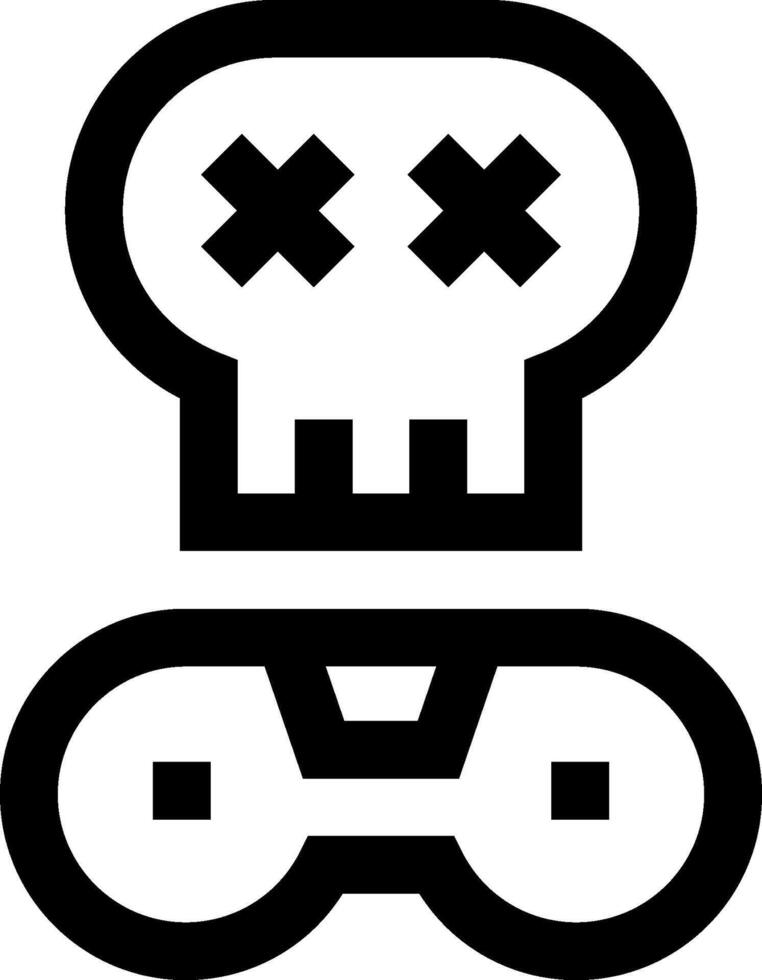 A skull with two crossed eyes and a pair of glasses vector