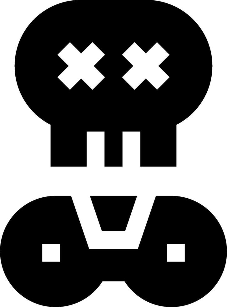 A black and white skull with two crossed arms vector