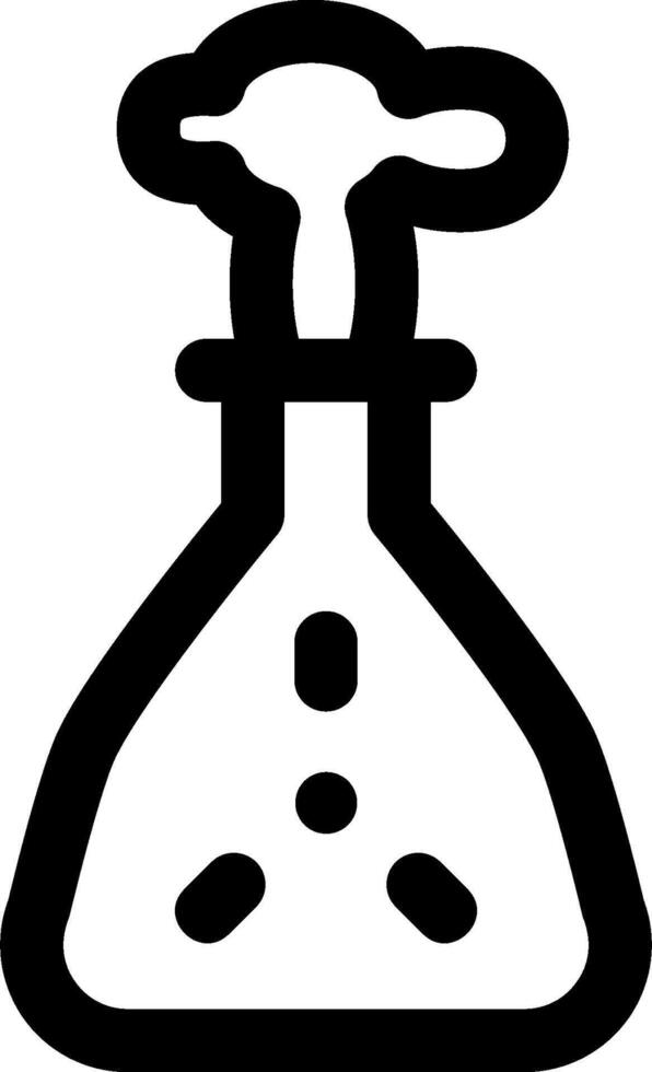 A black and white illustration of a flask vector