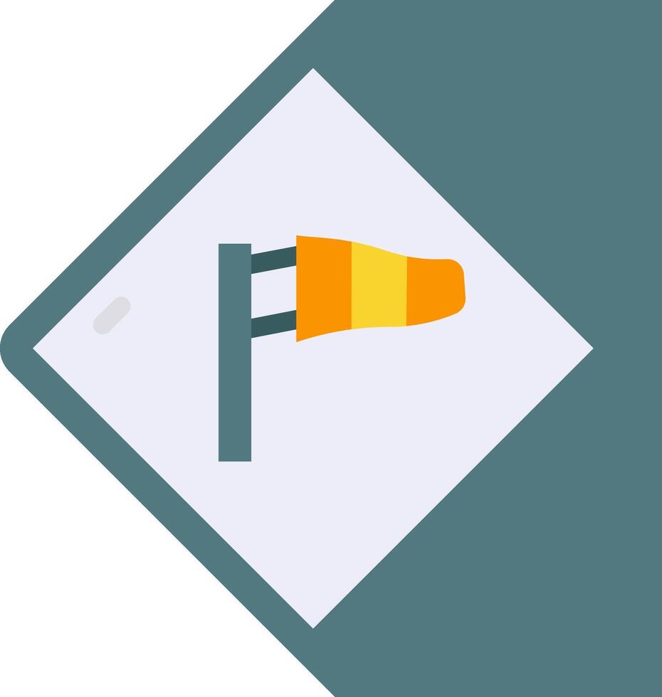 A yellow and orange wind flag icon vector
