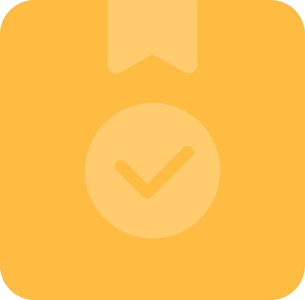 A yellow square with a check mark on it vector
