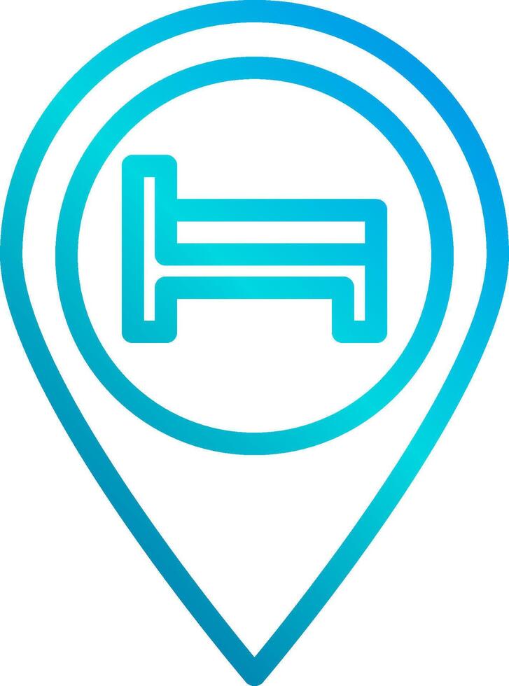A blue icon with a bed in it vector