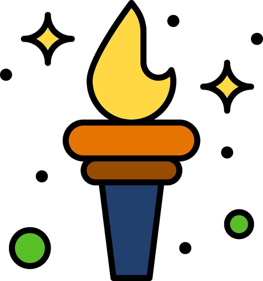 A torch with a flame and stars on it vector