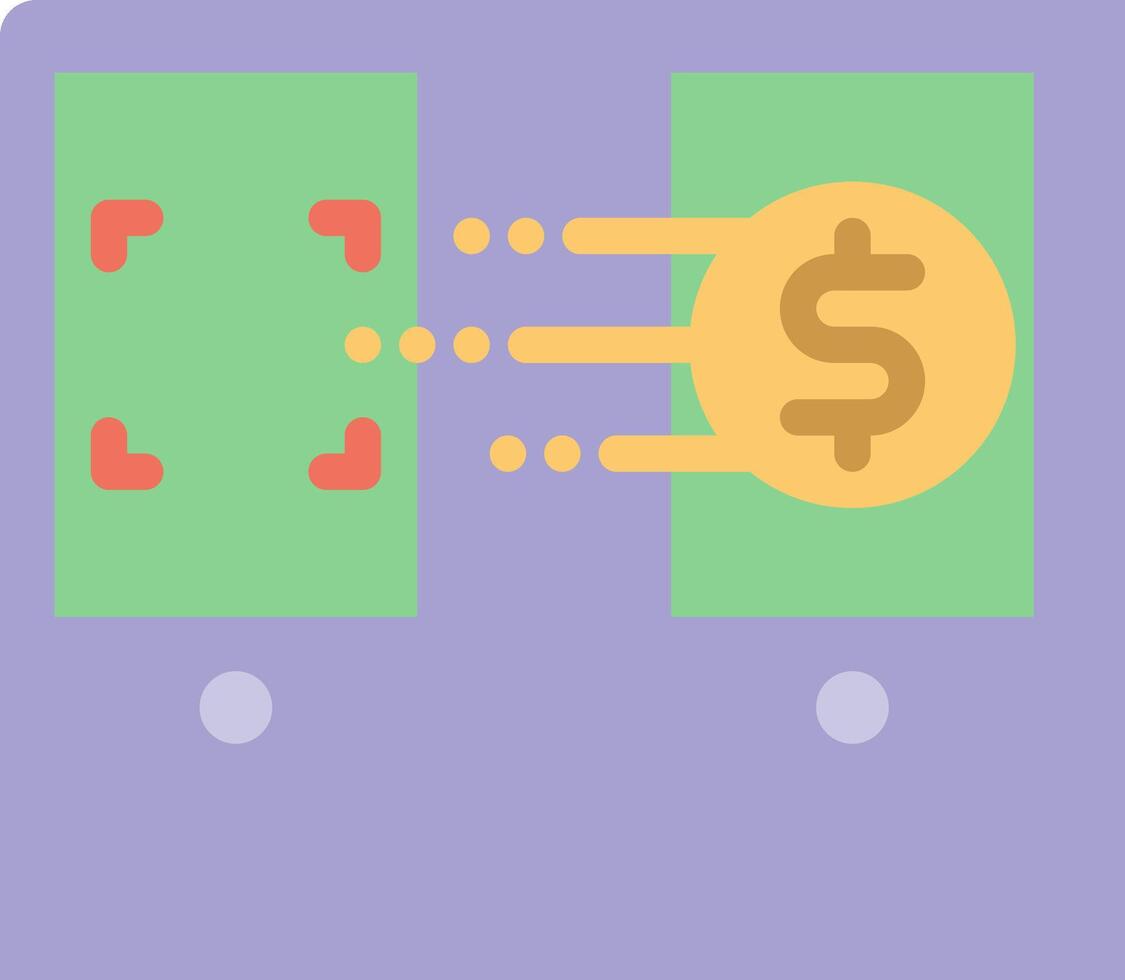 A dollar bill is being pushed out of a machine vector