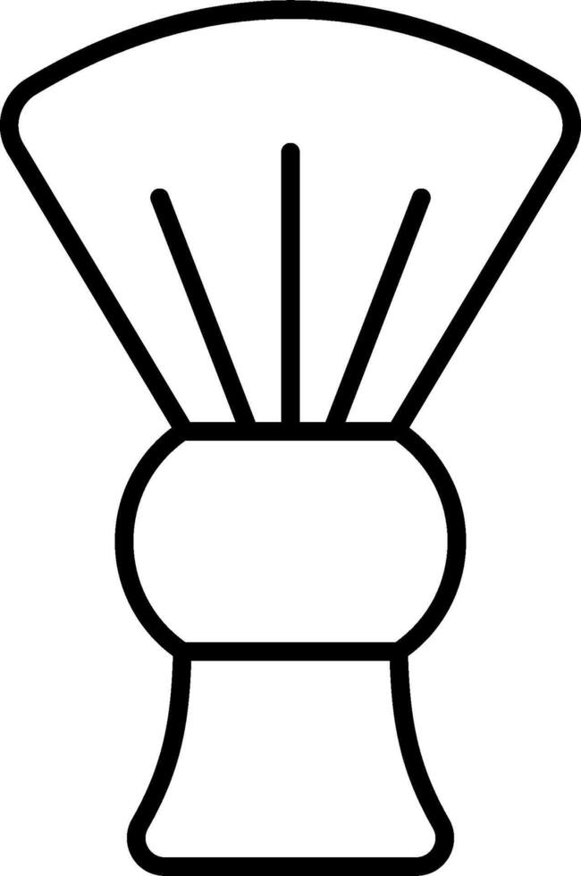 A black and white drawing of a shaving brush vector