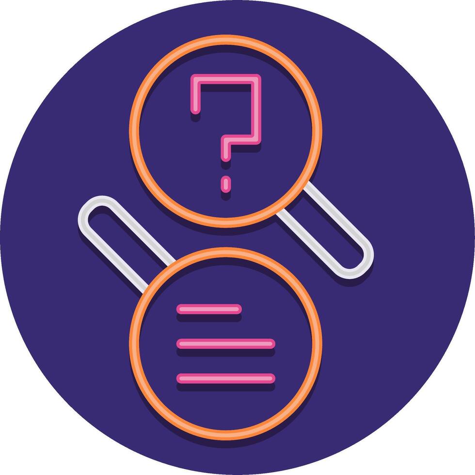 Two magnifying glasses with question marks on them vector