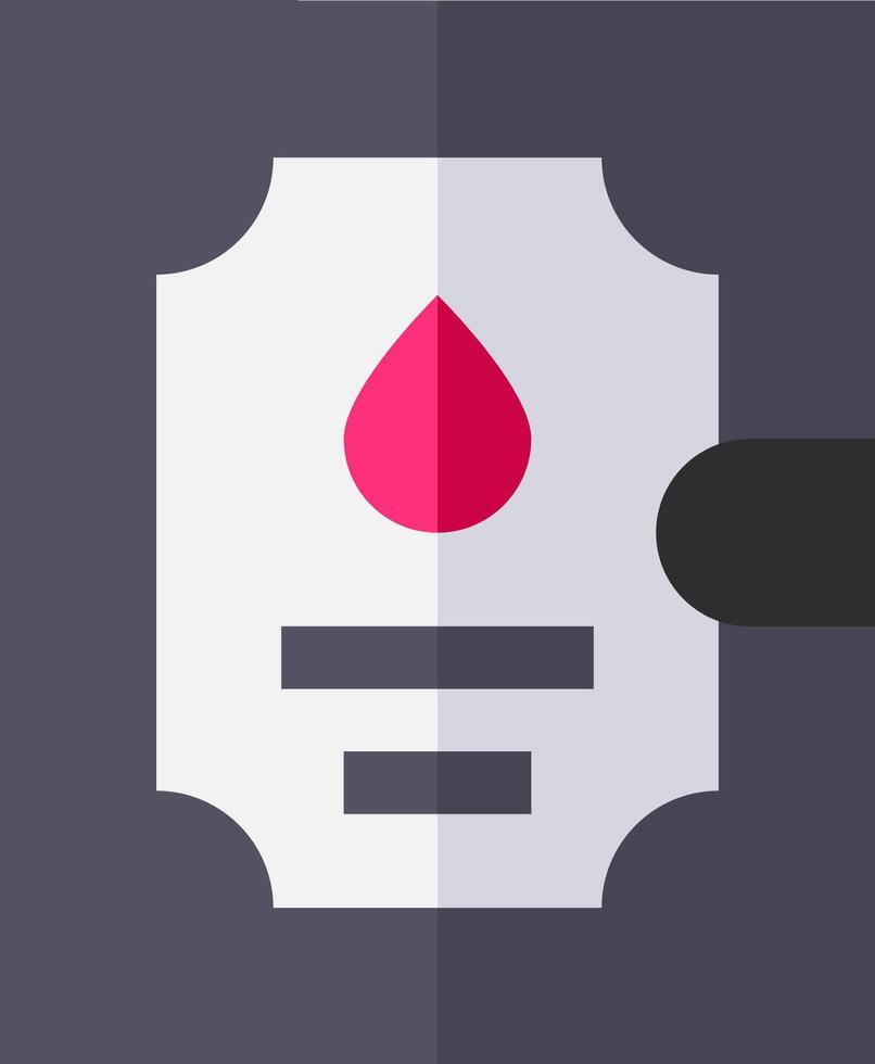 A blood drop is on a piece of paper vector