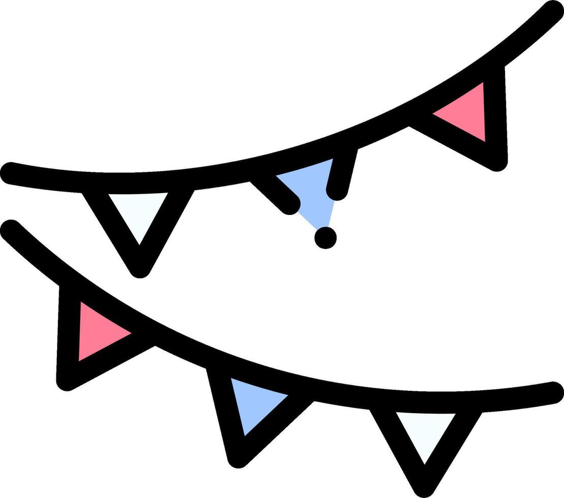 A cartoon banner with two bunting flags vector