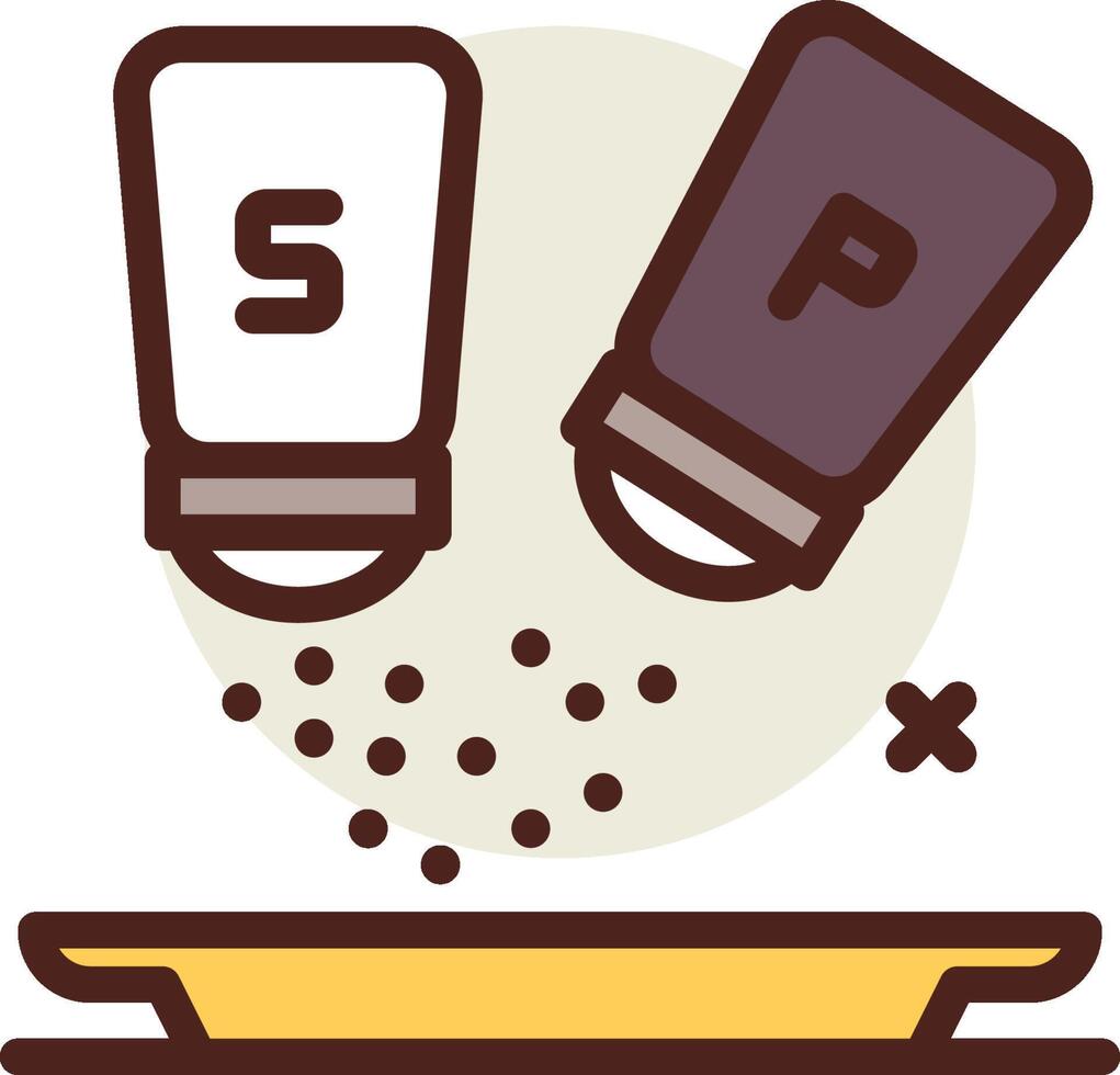 Salt and pepper shakers on a plate vector