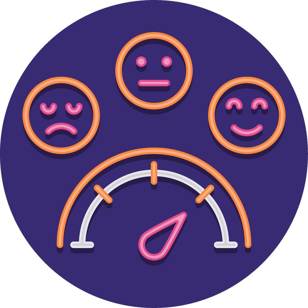 A meter with four emoticons on it vector