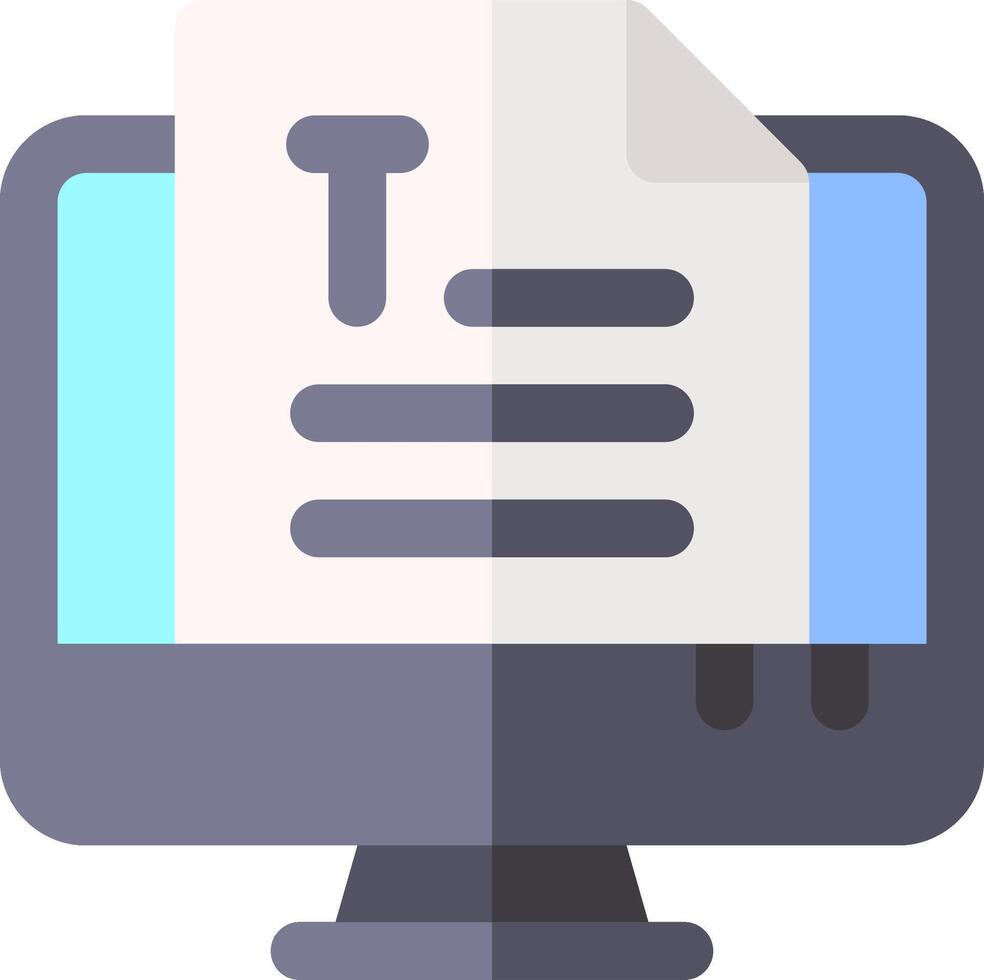 A computer monitor with a paper document on it vector