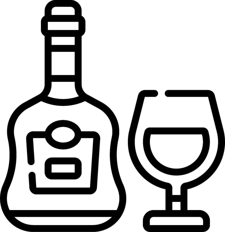 A bottle of wine and a glass of wine vector