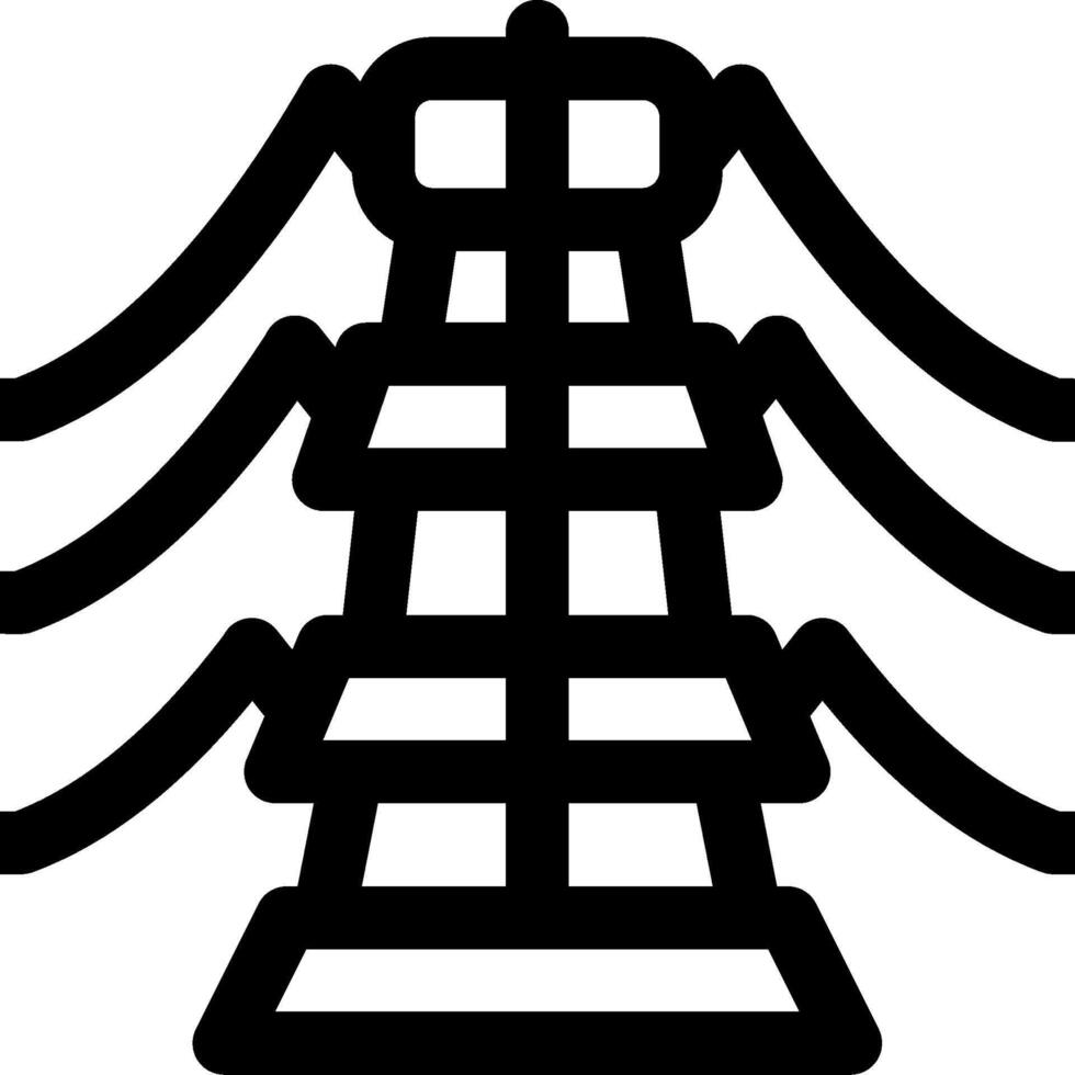 A tower with three lines on it vector