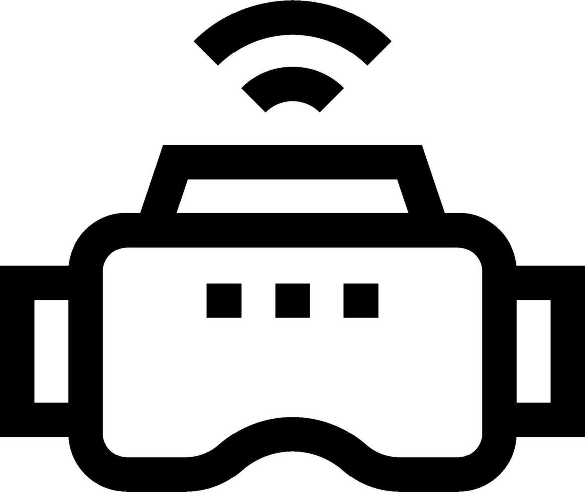 A black and white image of a virtual reality headset vector