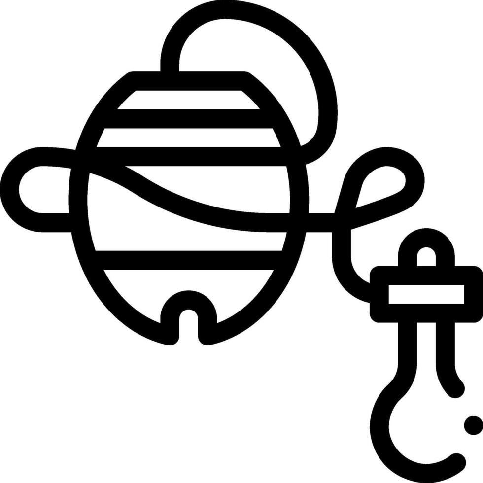 A black and white image of a light bulb and a hook vector