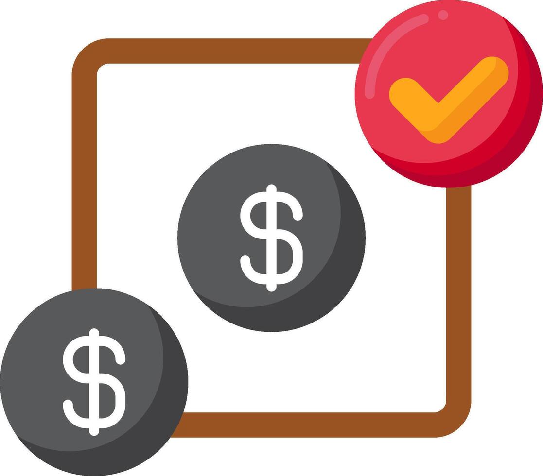 A dollar sign and check mark on a white background vector