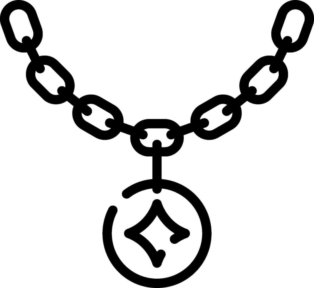 A necklace with a chain and a diamond vector