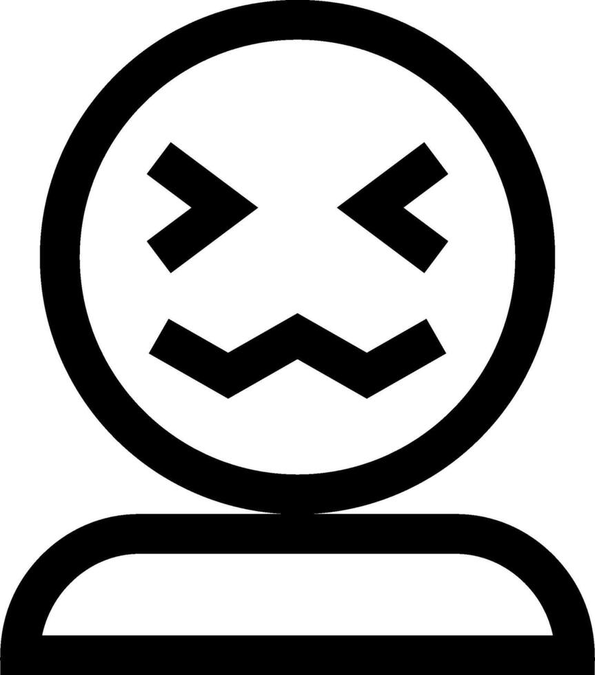 A black and white image of a person with an angry face vector