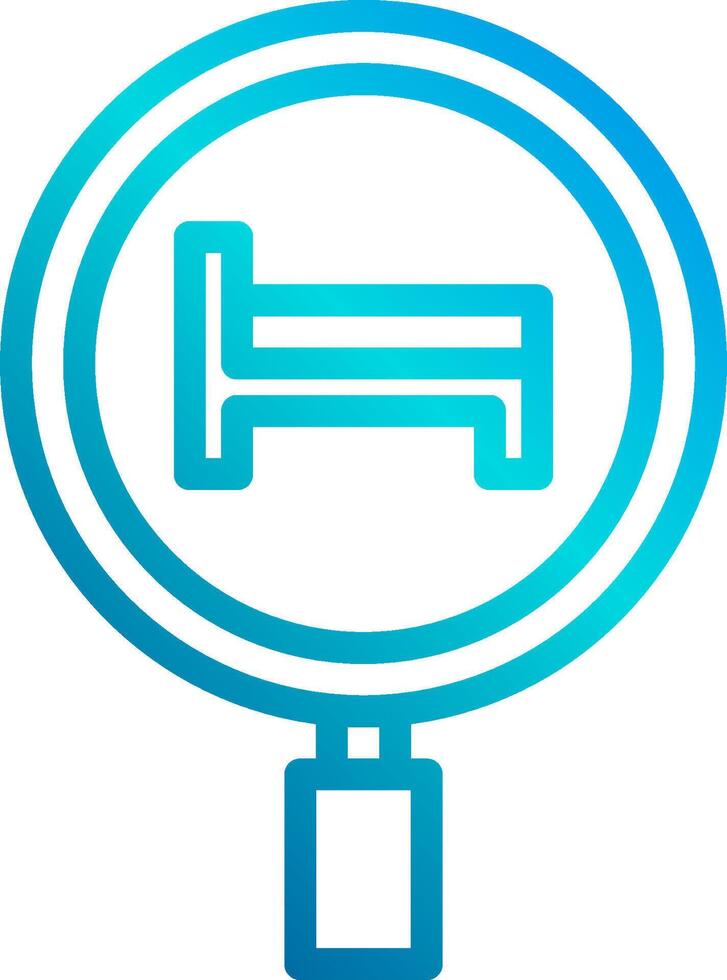 A blue and white icon of a bed vector