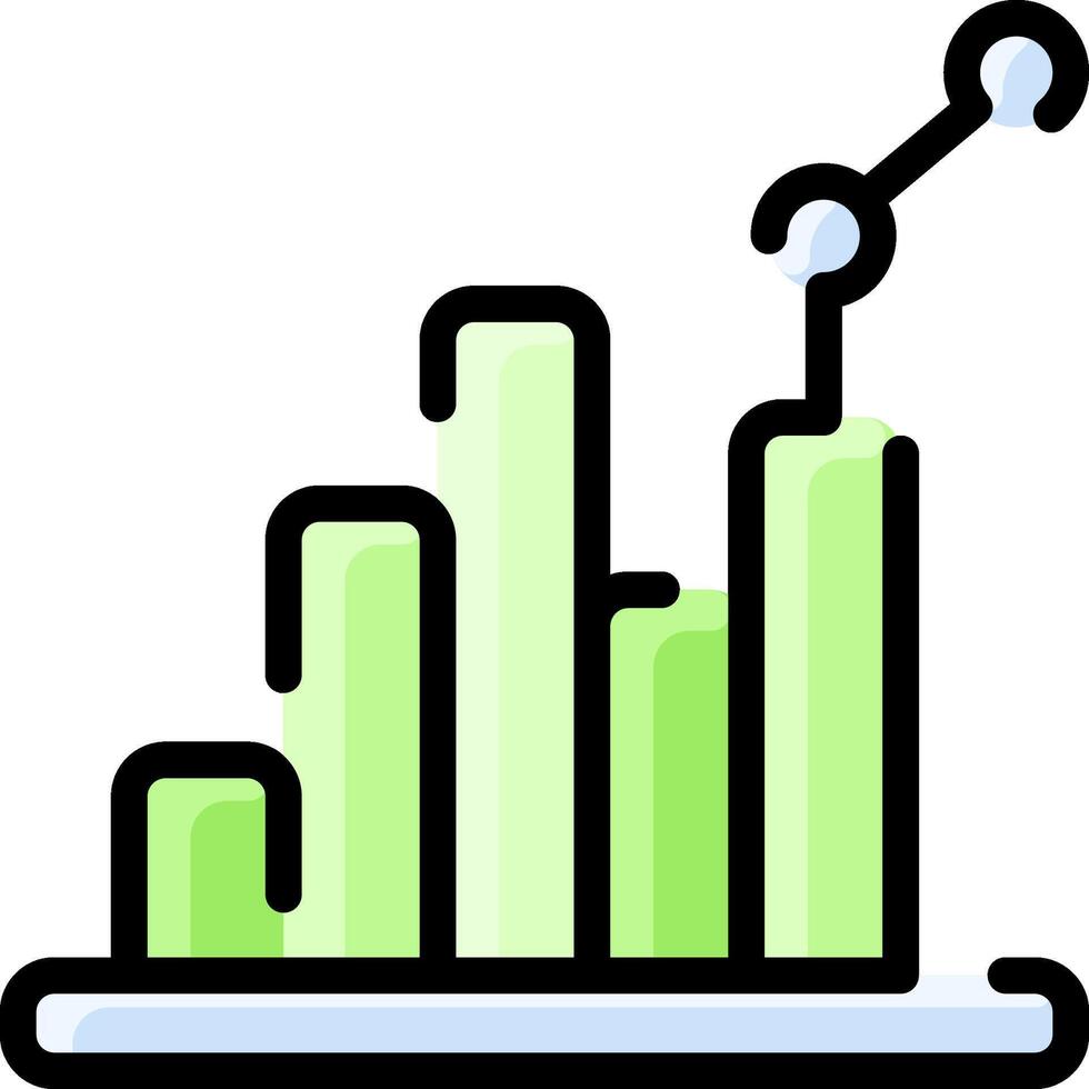 A graph chart with a bar graph vector